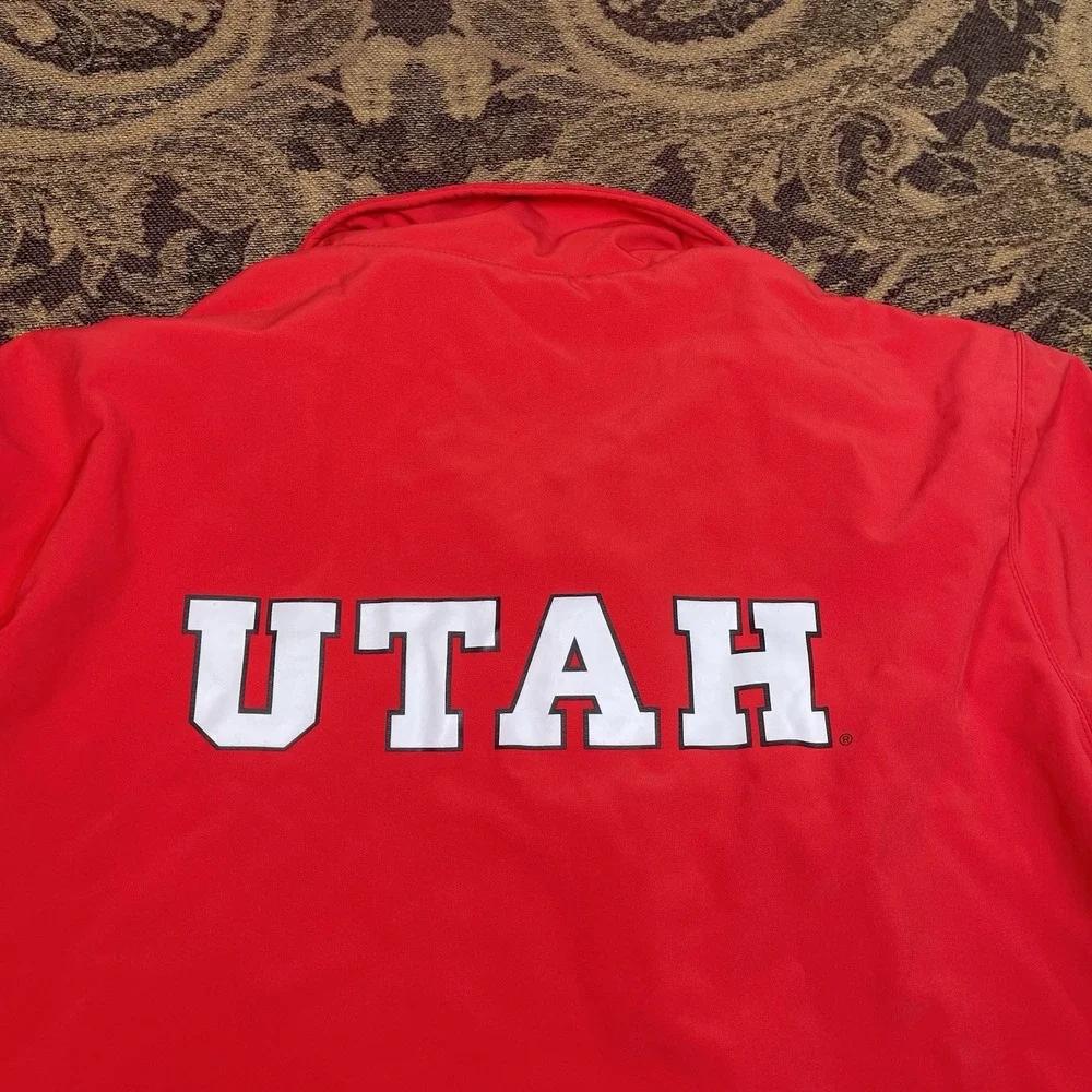 NCAA Utah Utes University of Utah Men's Full Zip Red Jacket Size XL GIII